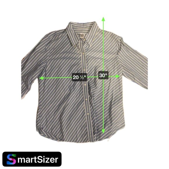 Gap Blue & White Striped Button-Up Long Sleeve Shirt XL - Picture 6 of 7